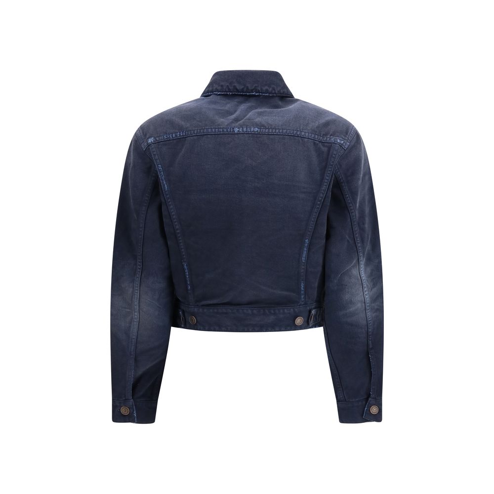 Blue Cotton Denim Jacket - ventzia