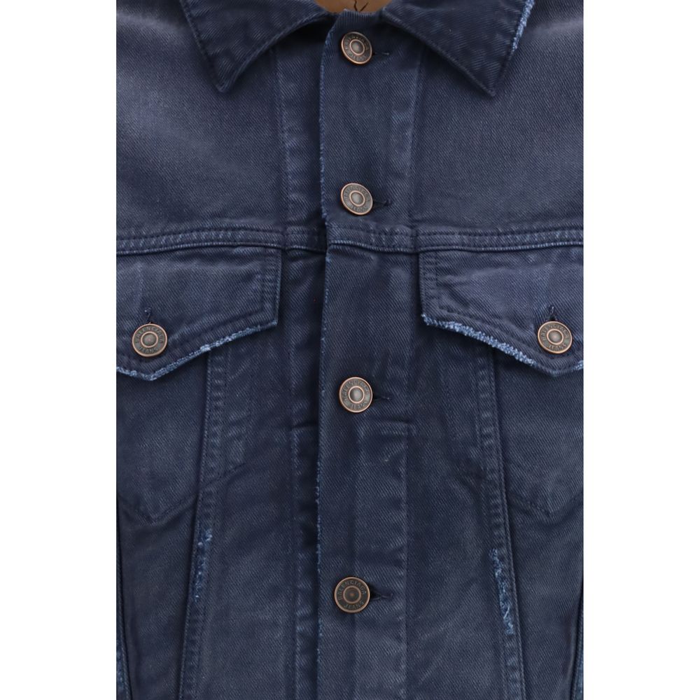 Blue Cotton Denim Jacket - ventzia