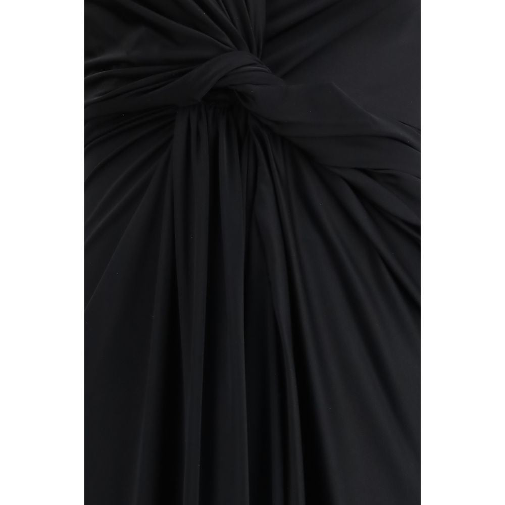 Black Polyamide Casual Dress - ventzia