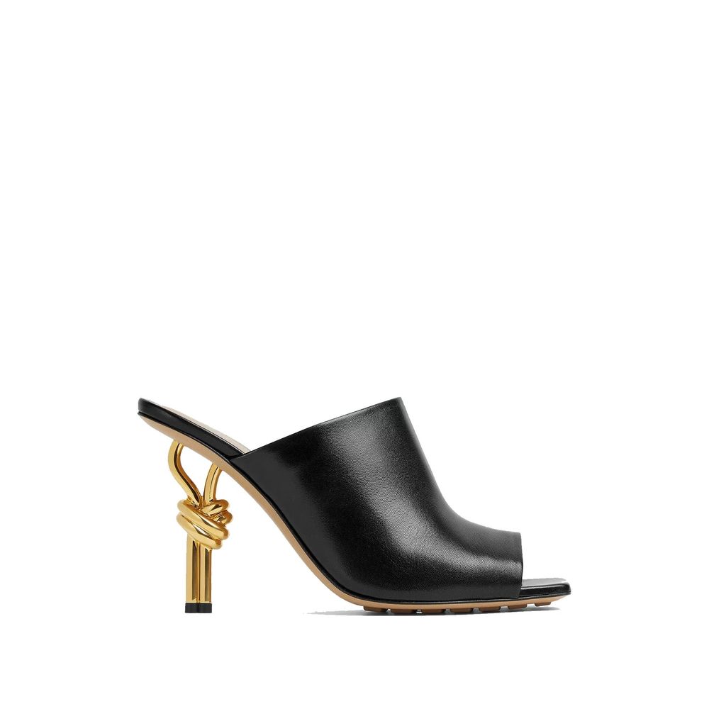 Black Lamb Leather Mules - ventzia