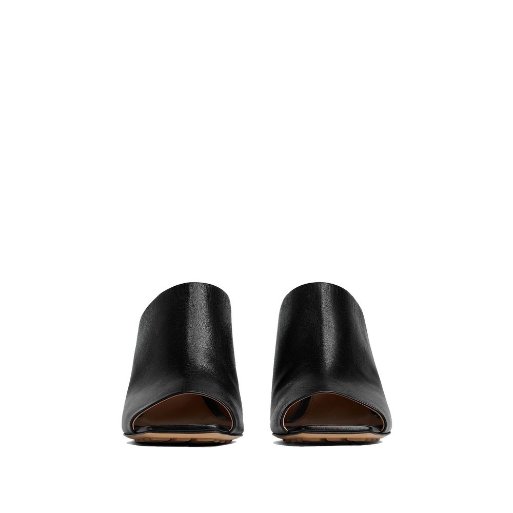 Black Lamb Leather Mules - ventzia