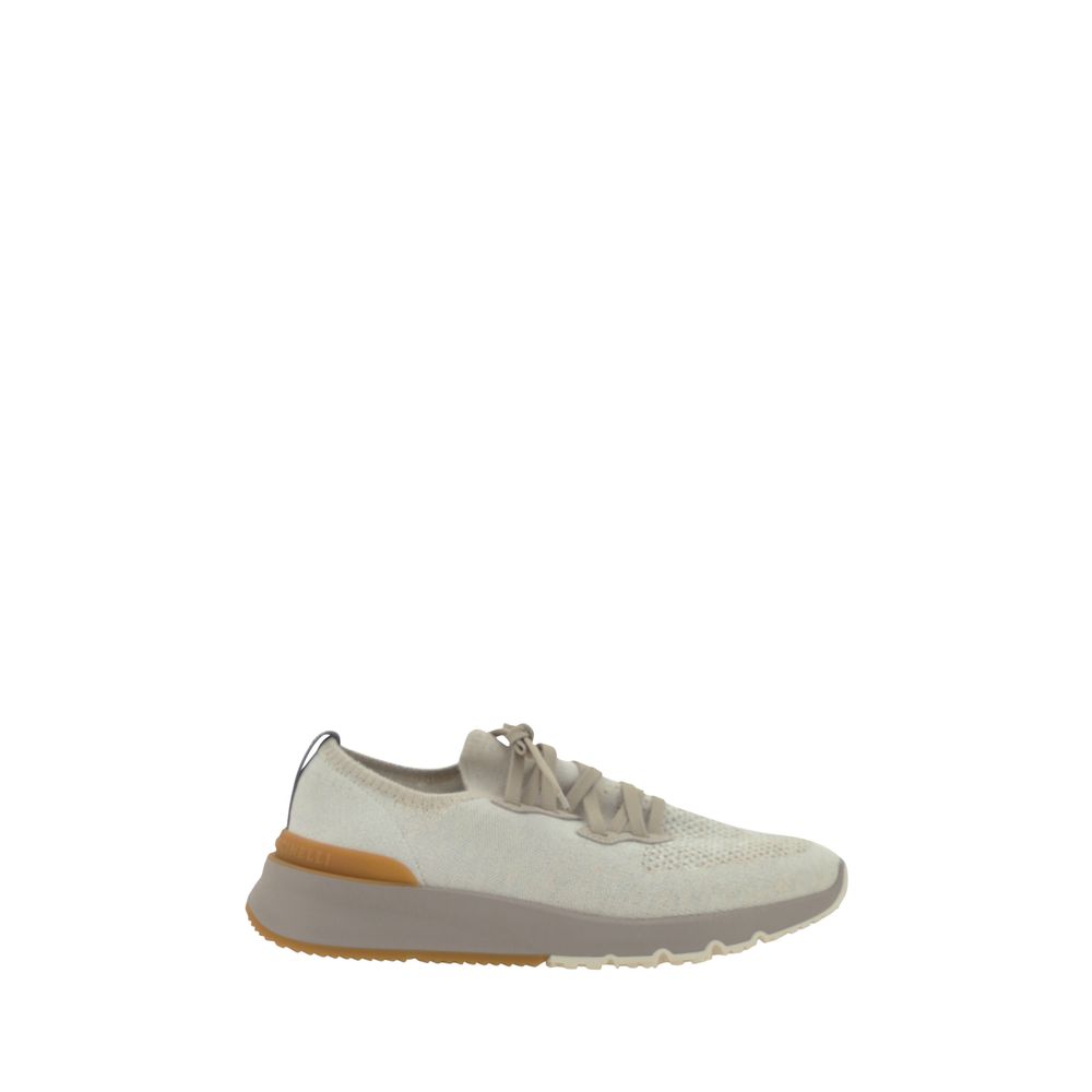 White Cotton Athletic Sneakers - ventzia