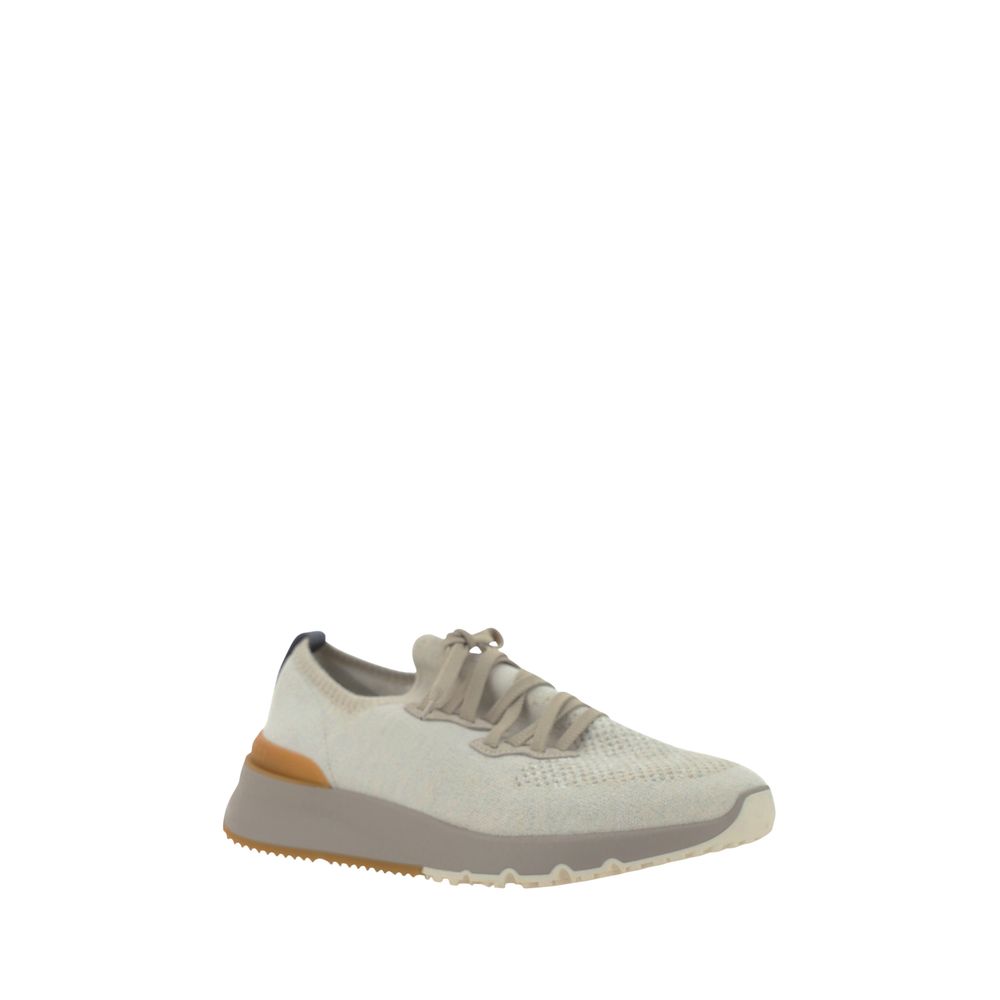 White Cotton Athletic Sneakers - ventzia