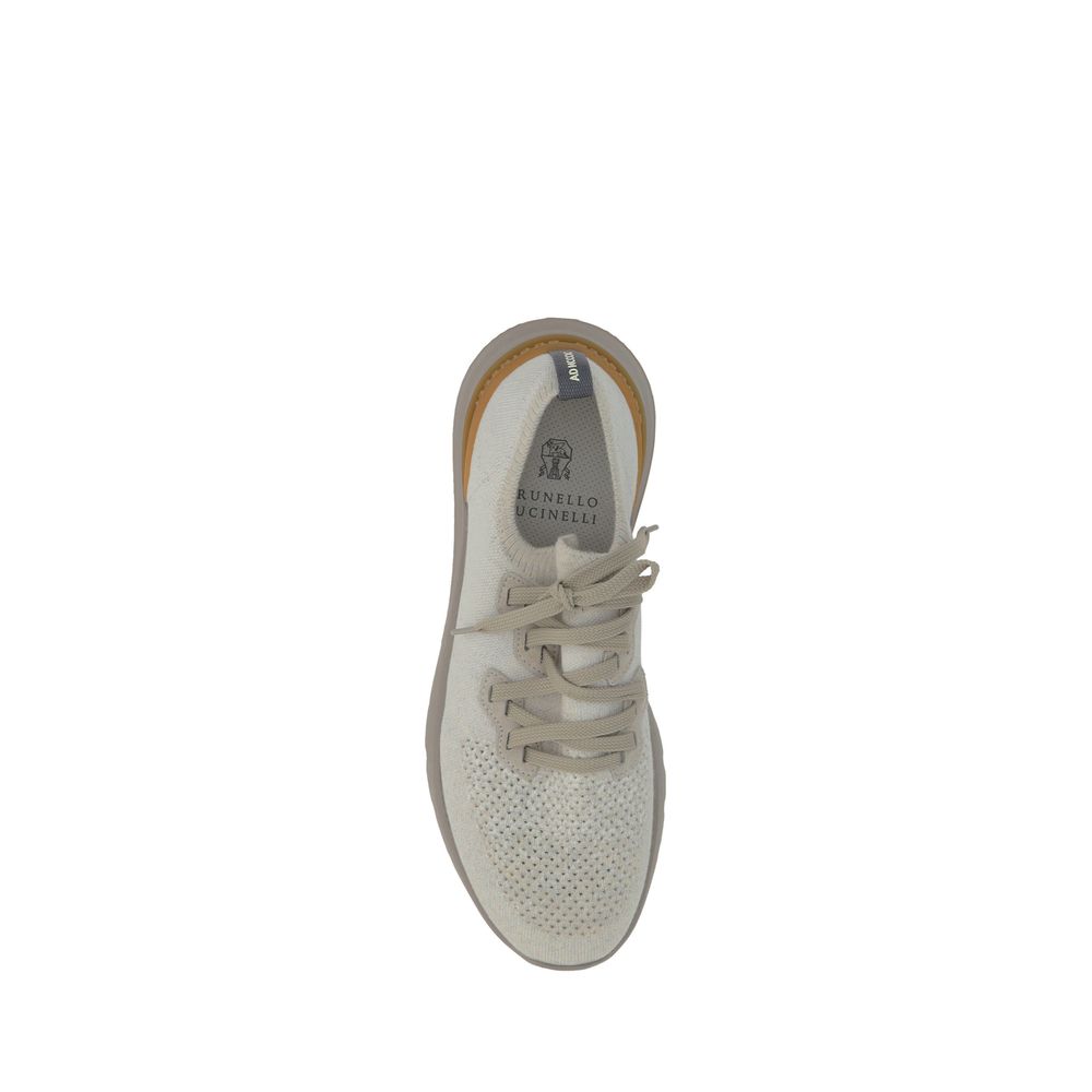 White Cotton Athletic Sneakers - ventzia