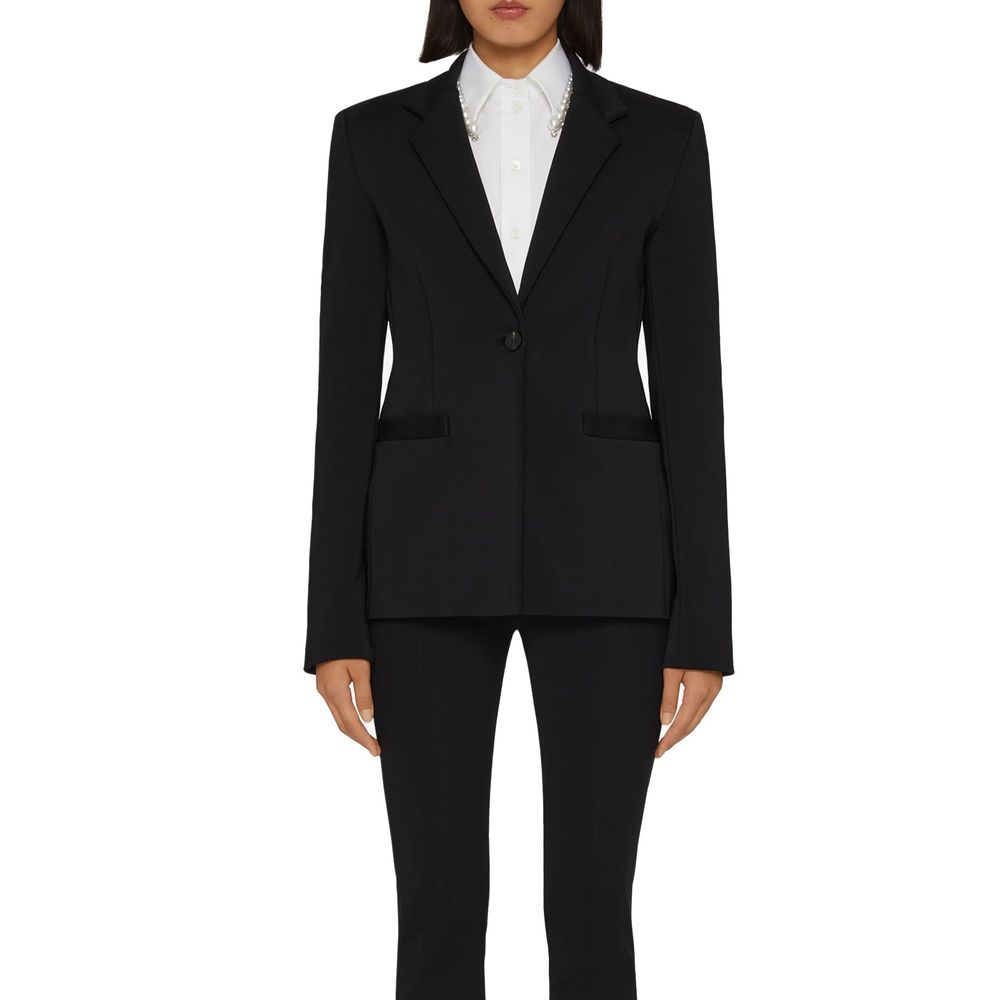 Black Elastane Blazer - ventzia