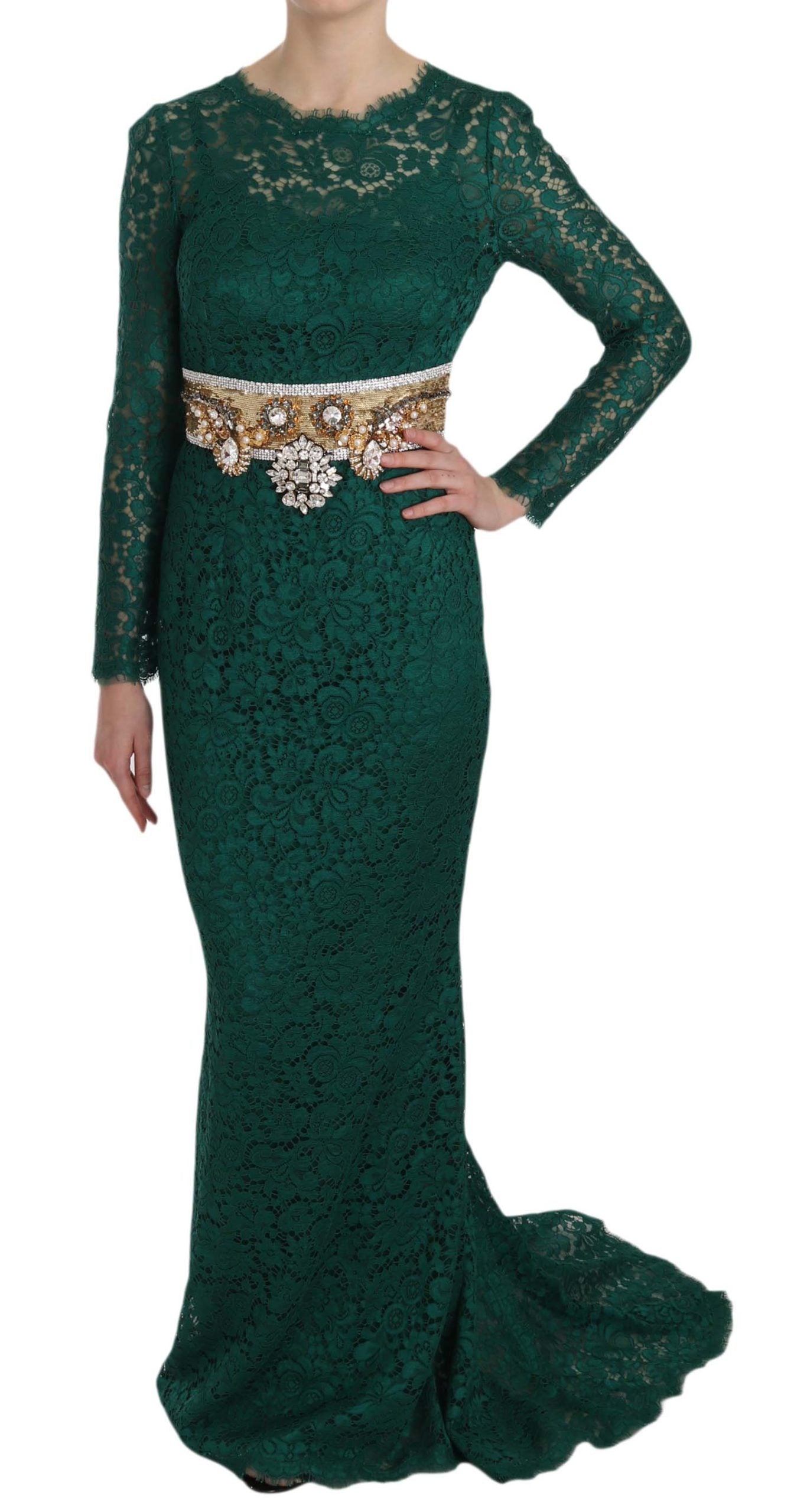 Emerald Elegance Long Sleeve Floor-Length Dress - ventzia