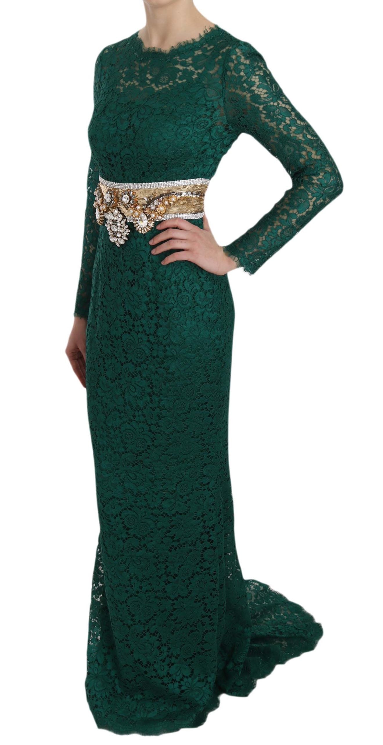 Emerald Elegance Long Sleeve Floor-Length Dress - ventzia