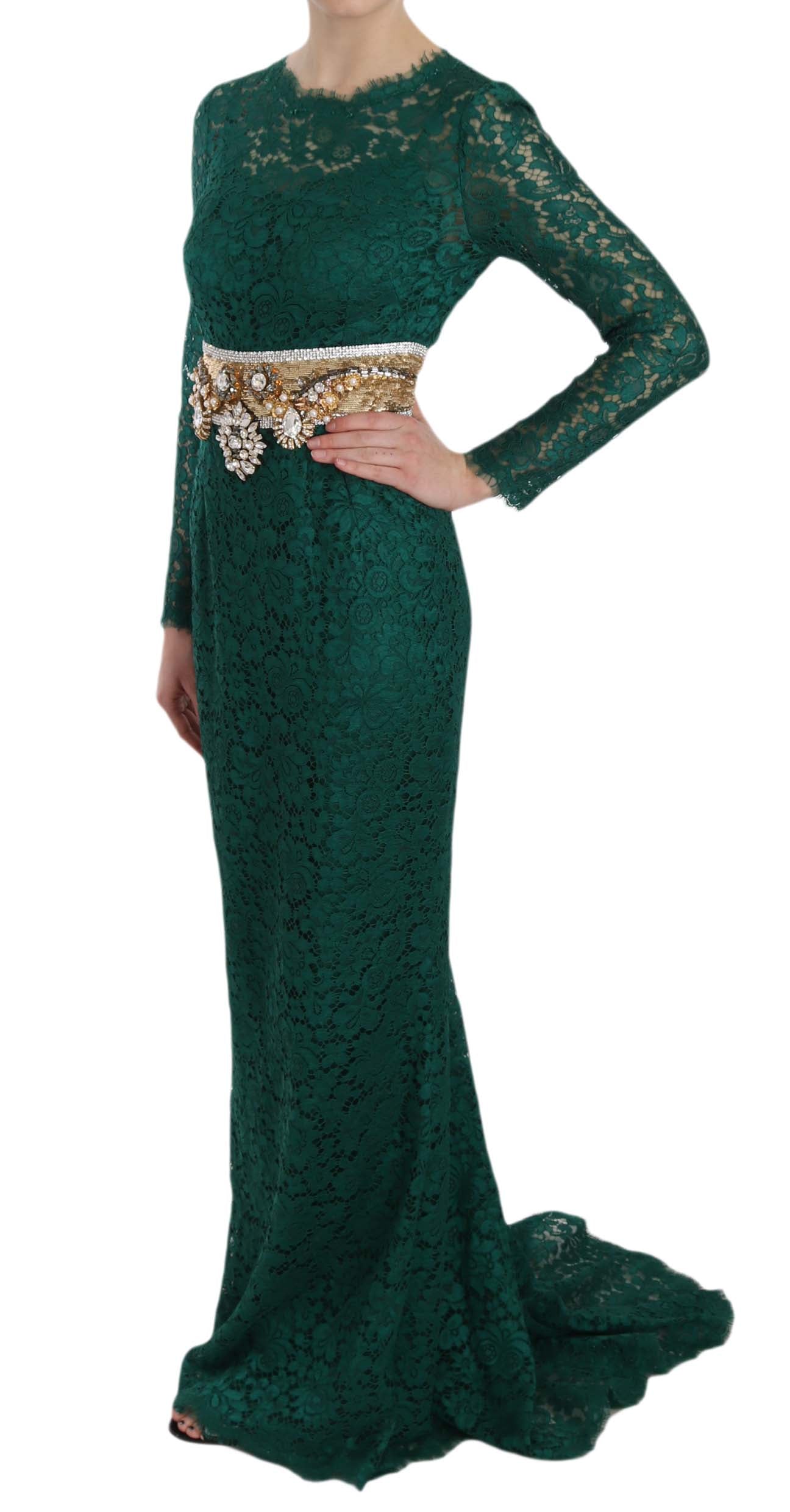 Emerald Elegance Long Sleeve Floor-Length Dress - ventzia