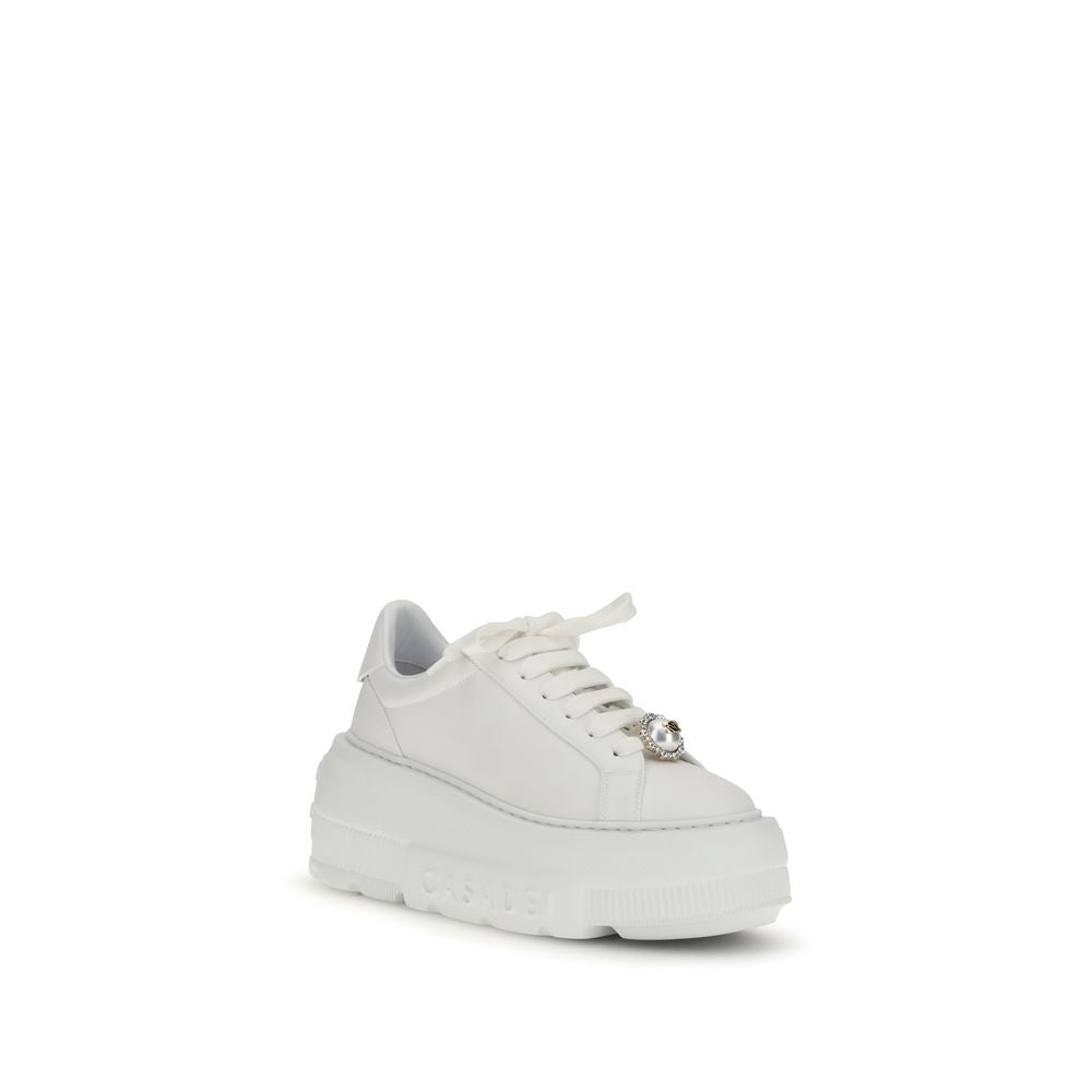 White Rubber Platform Sneakers - ventzia