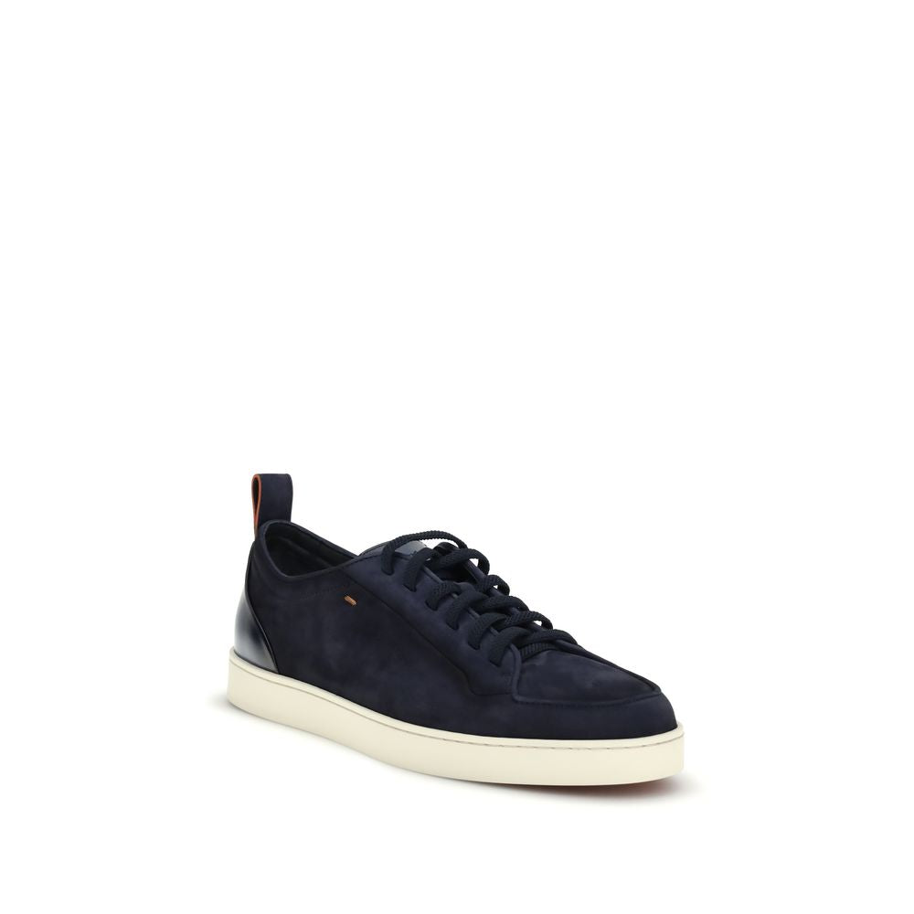Blue Calf Leather Bos Taurus Low Top Sneakers - ventzia
