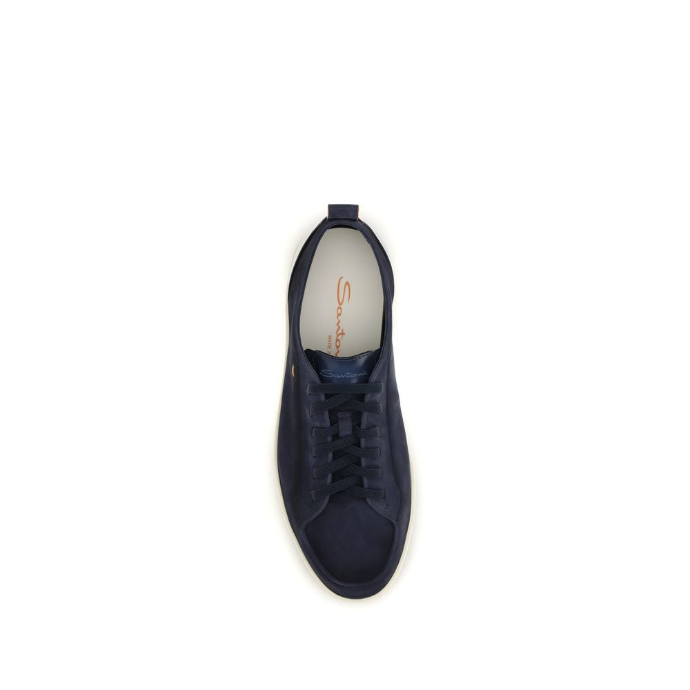 Blue Calf Leather Bos Taurus Low Top Sneakers - ventzia