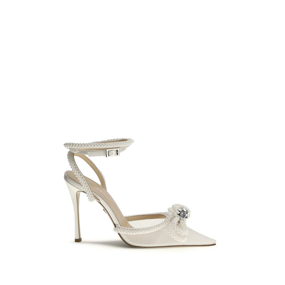White Silk High Heel Pumps - ventzia