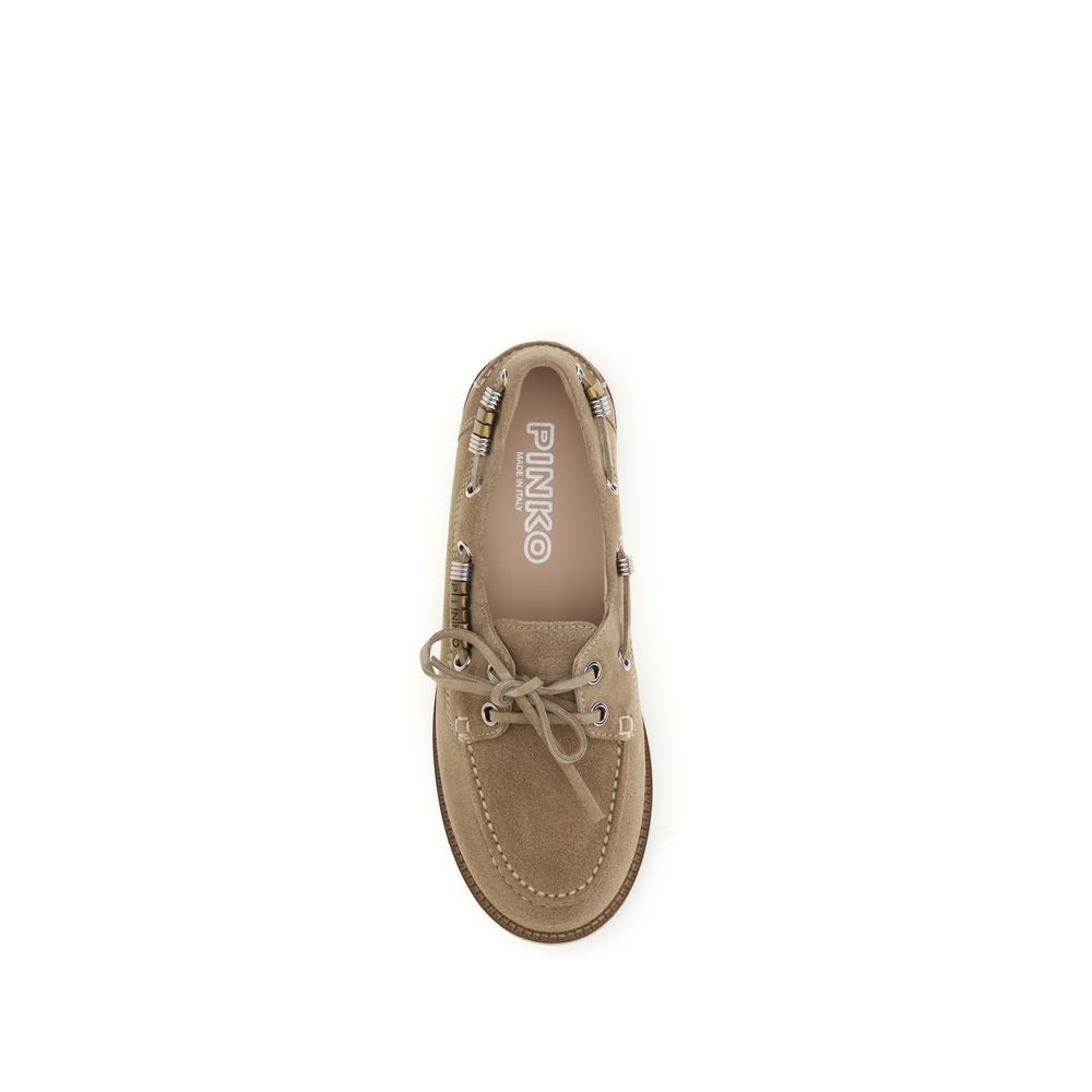 Beige Calf Leather Bos Taurus Slip-On Loafers