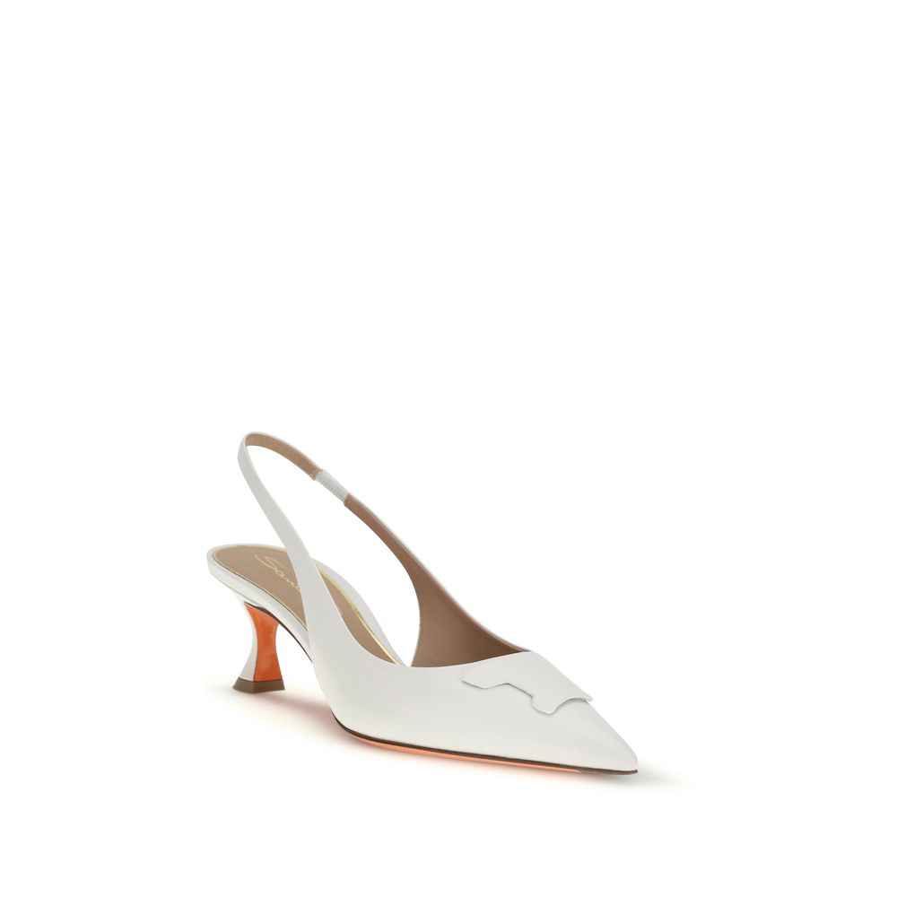 White Calf Leather Bos Taurus Mid Heel Pumps - ventzia