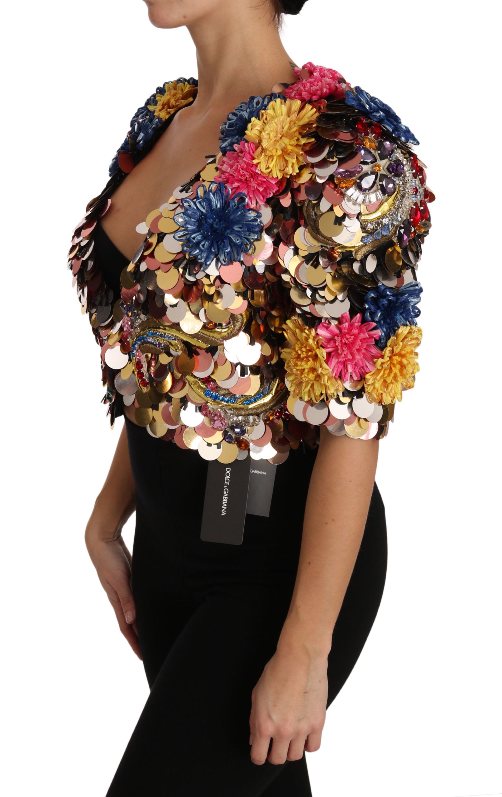 Enchanted Sicily Crystal-Embellished Short Jacket - ventzia
