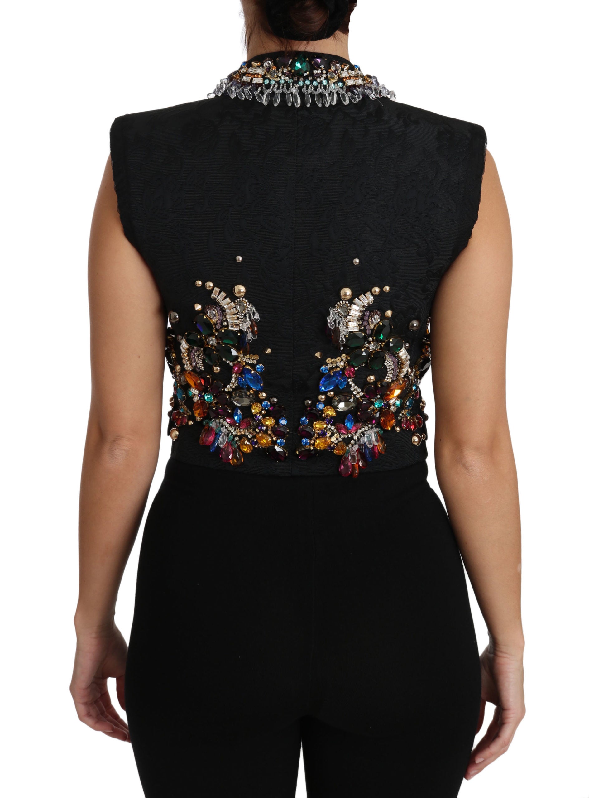 Enchanted Sicily Crystal-Embellished Vest - ventzia
