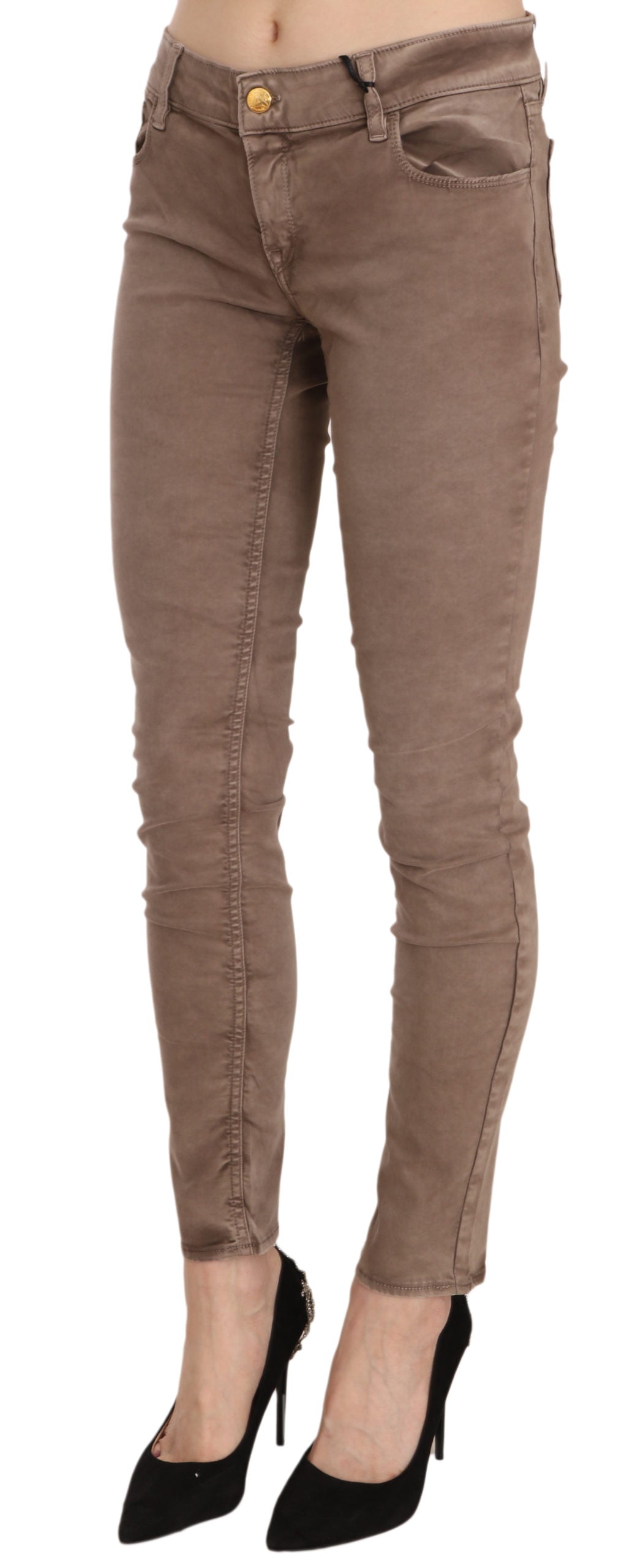 Chic Brown Slim Fit Skinny Jeans - ventzia