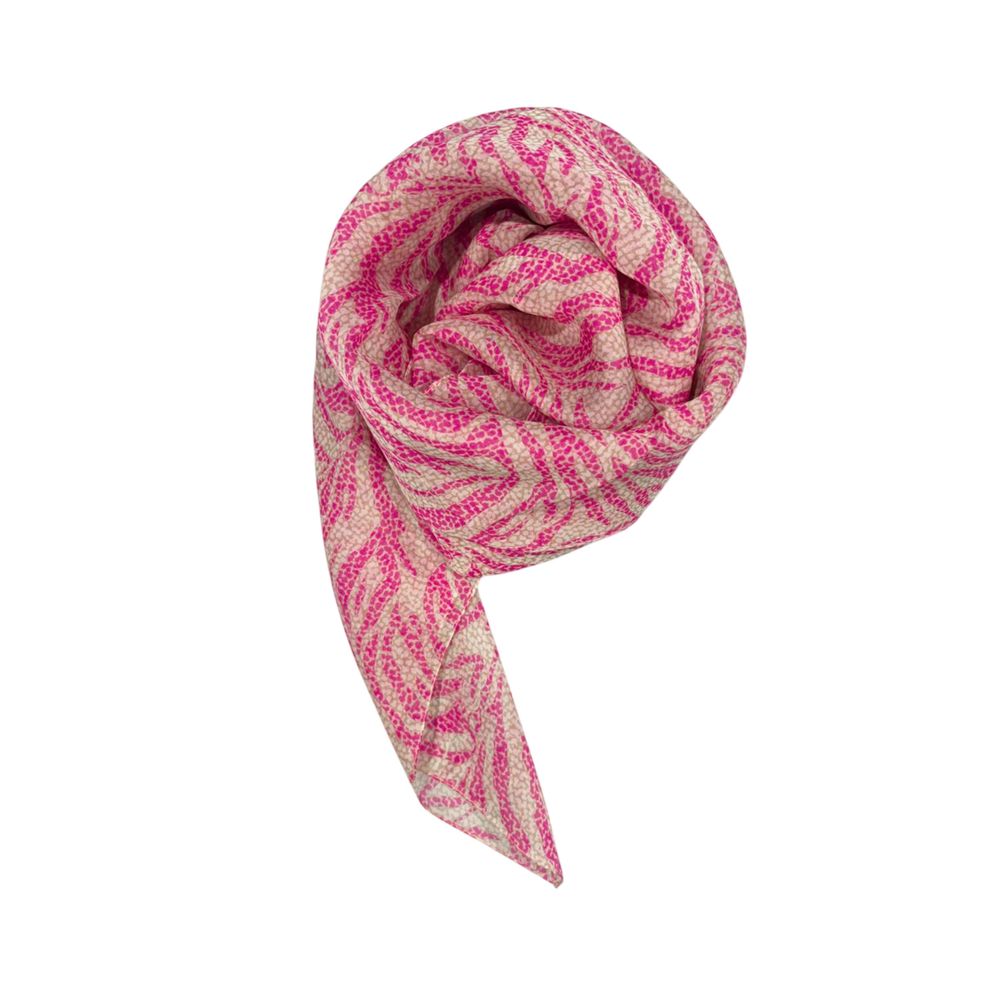 Pink Silk Women Scarf - ventzia