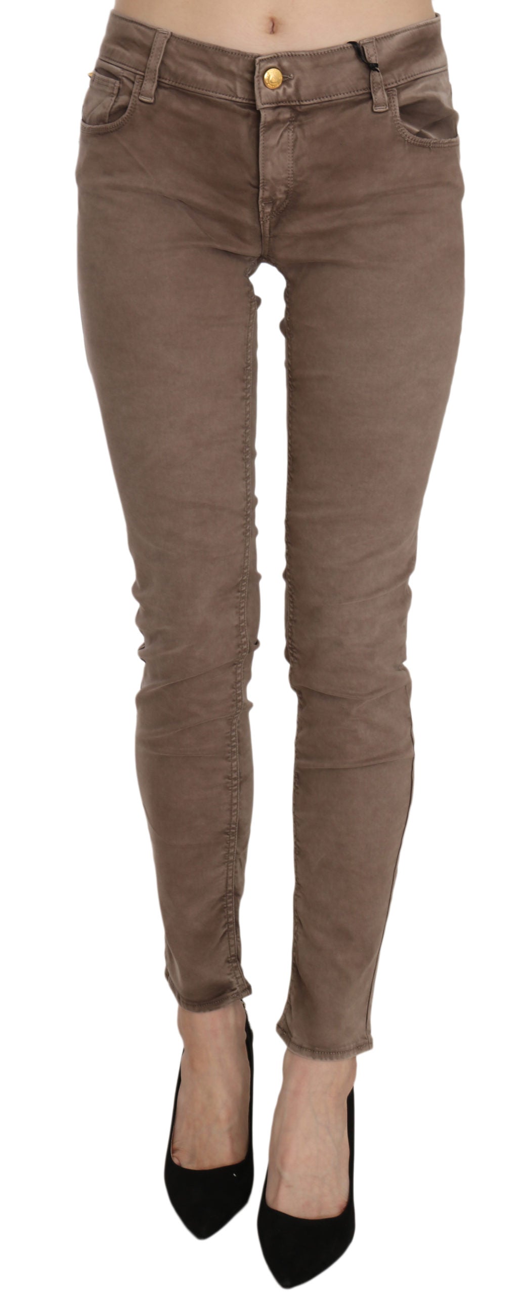 Chic Brown Slim Fit Skinny Jeans - ventzia