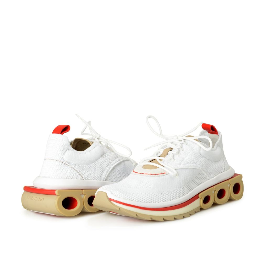 White Fabric Athletic Sneakers - ventzia