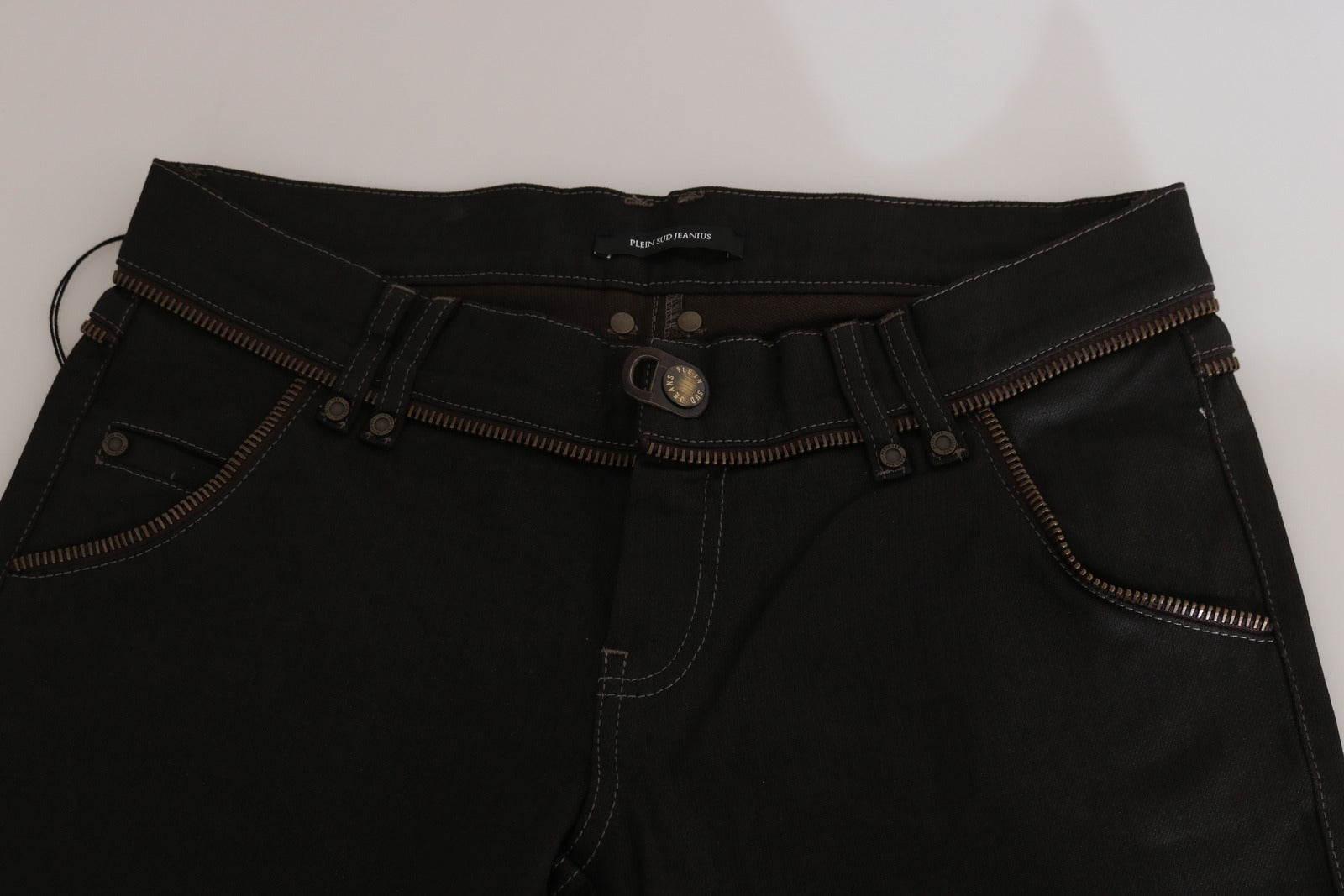 Cotton Black Mid Waist Skinny Denim Jeans - ventzia