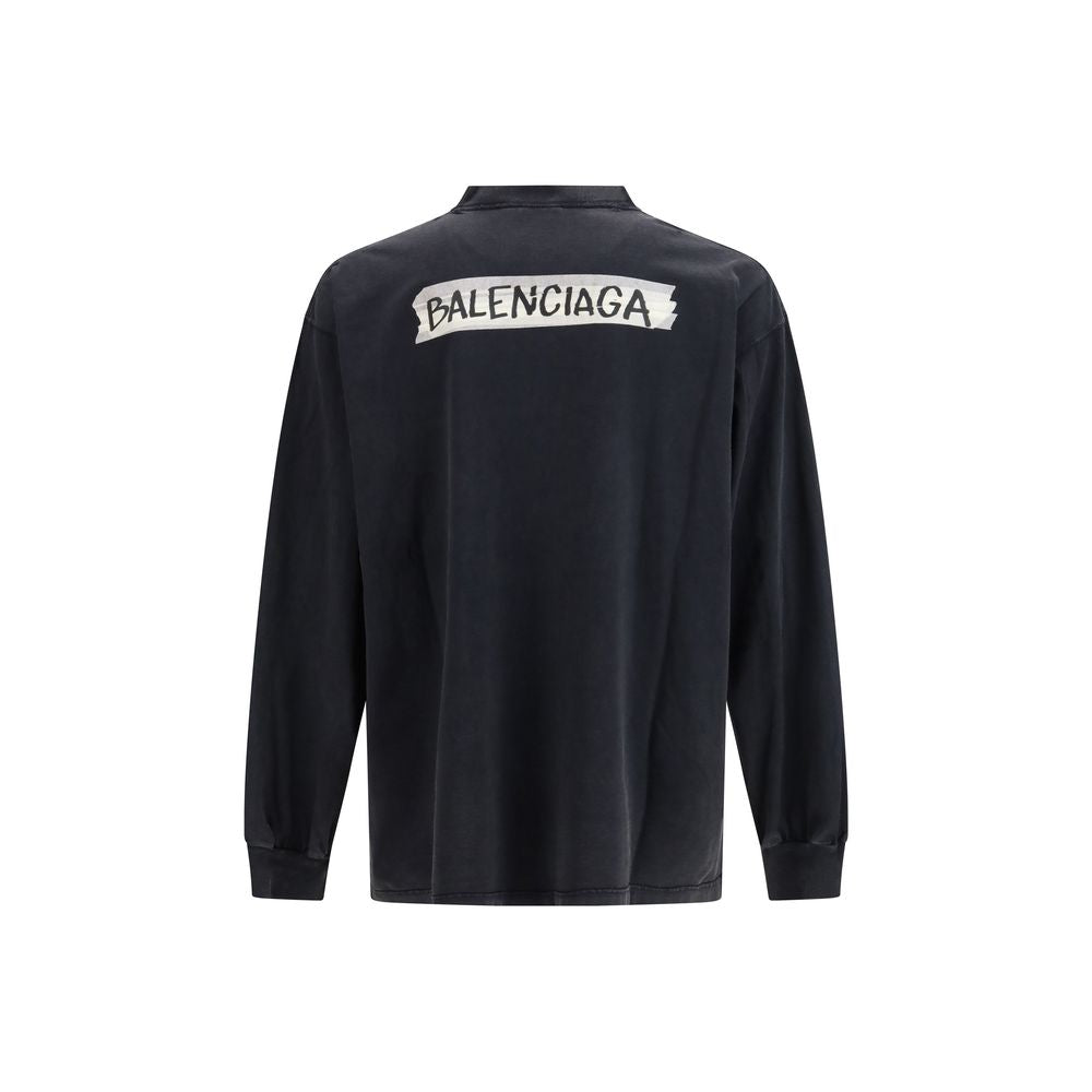 Black Cotton Sweatshirt - ventzia