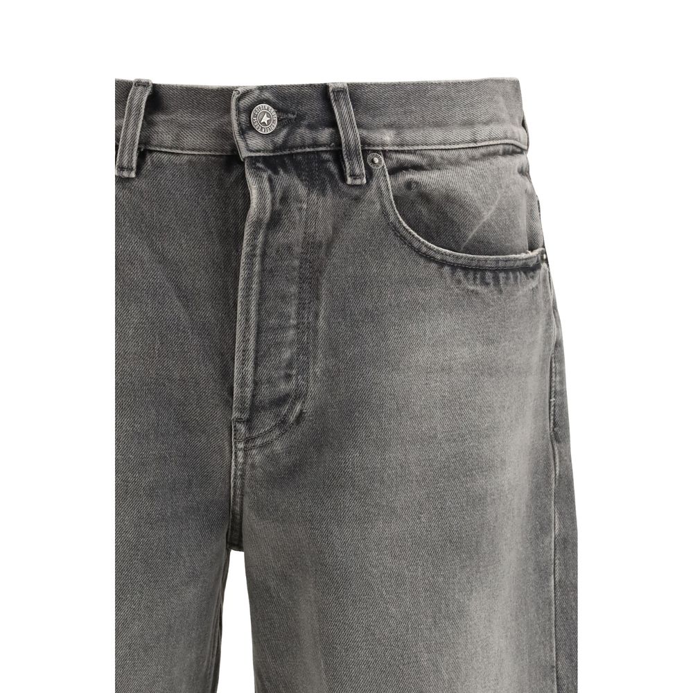 Gray Cotton Relaxed Fit Jeans - ventzia