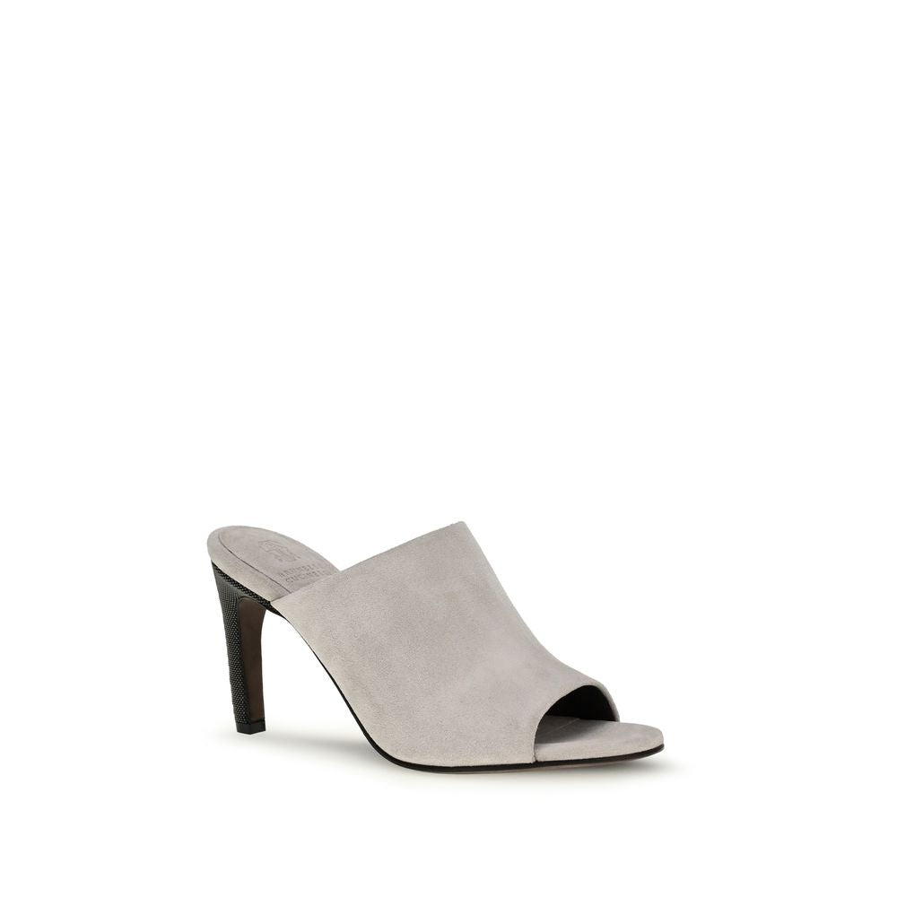 Gray Calf Leather Bos Taurus Mules - ventzia