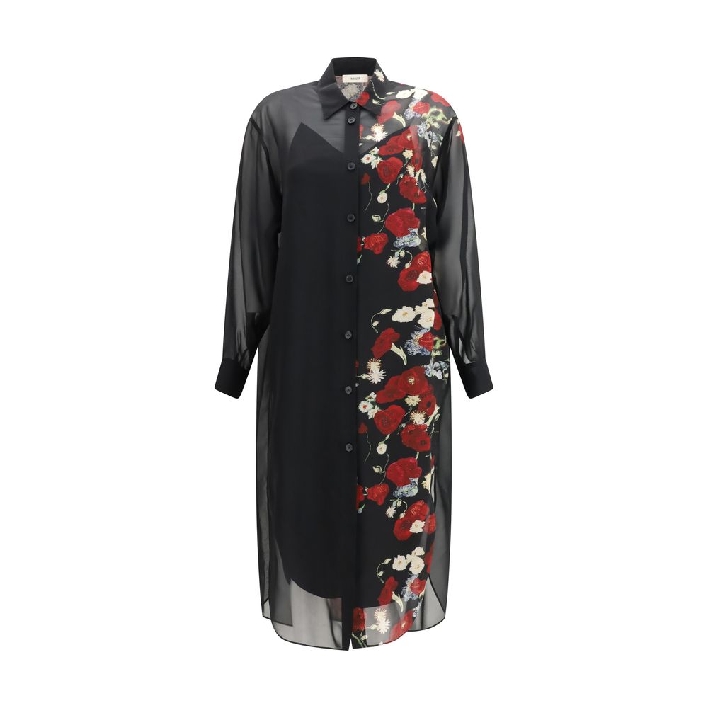 Black Silk Casual Dress - ventzia