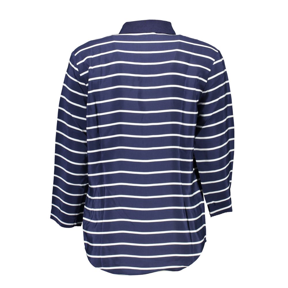 Blue Viscose Women Polo Shirt - ventzia