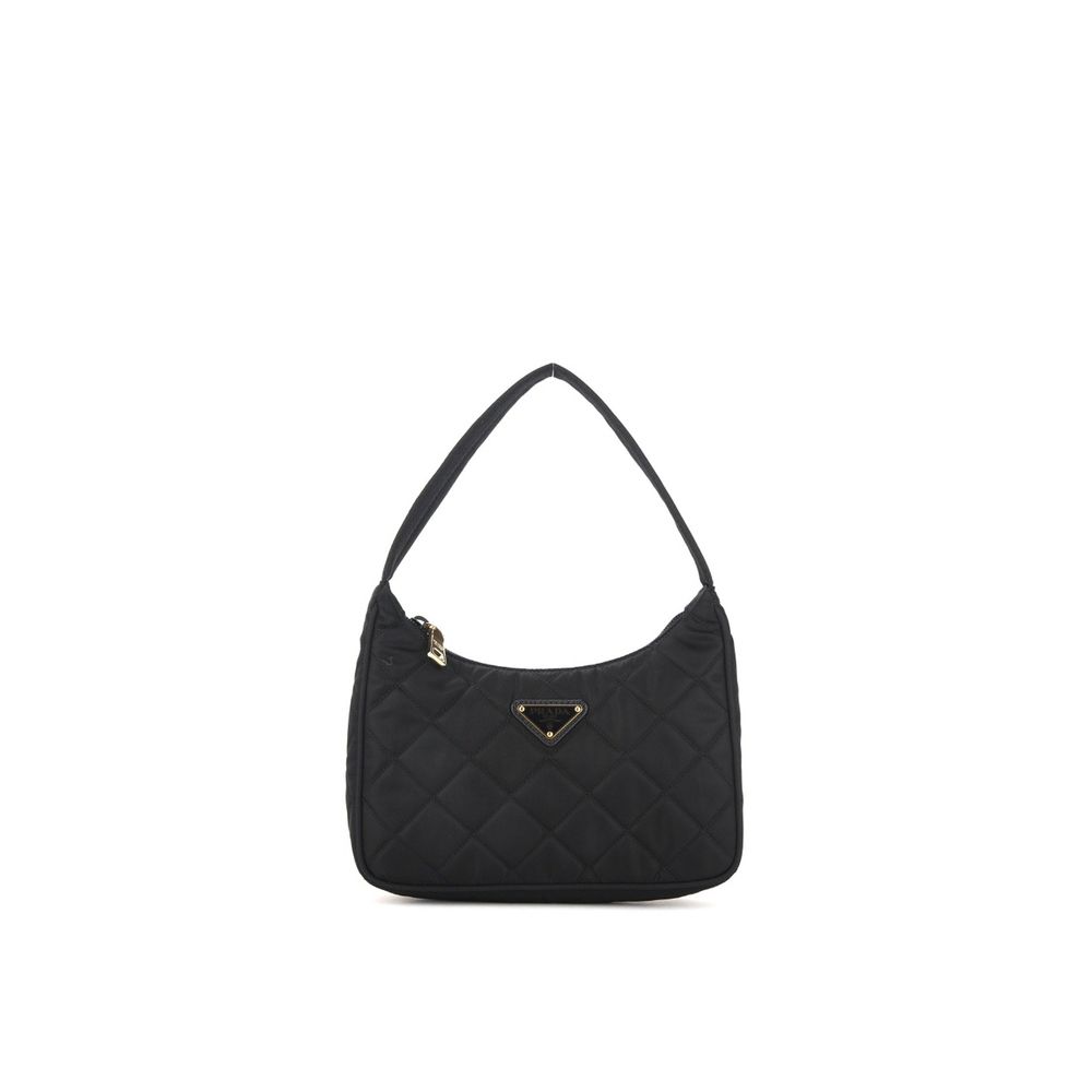 Black Nylon Shoulder Bag - ventzia