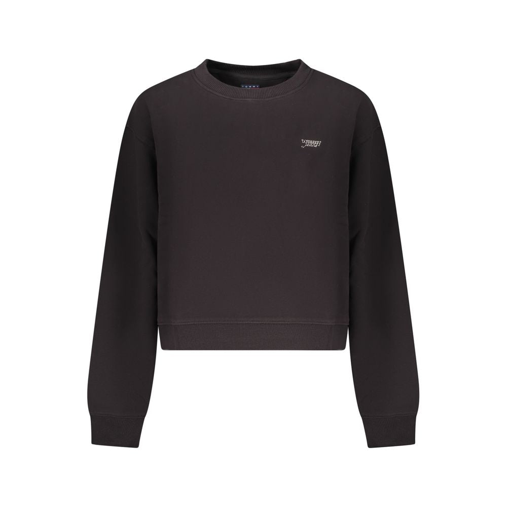 Black Cotton Women Sweatshirt - ventzia