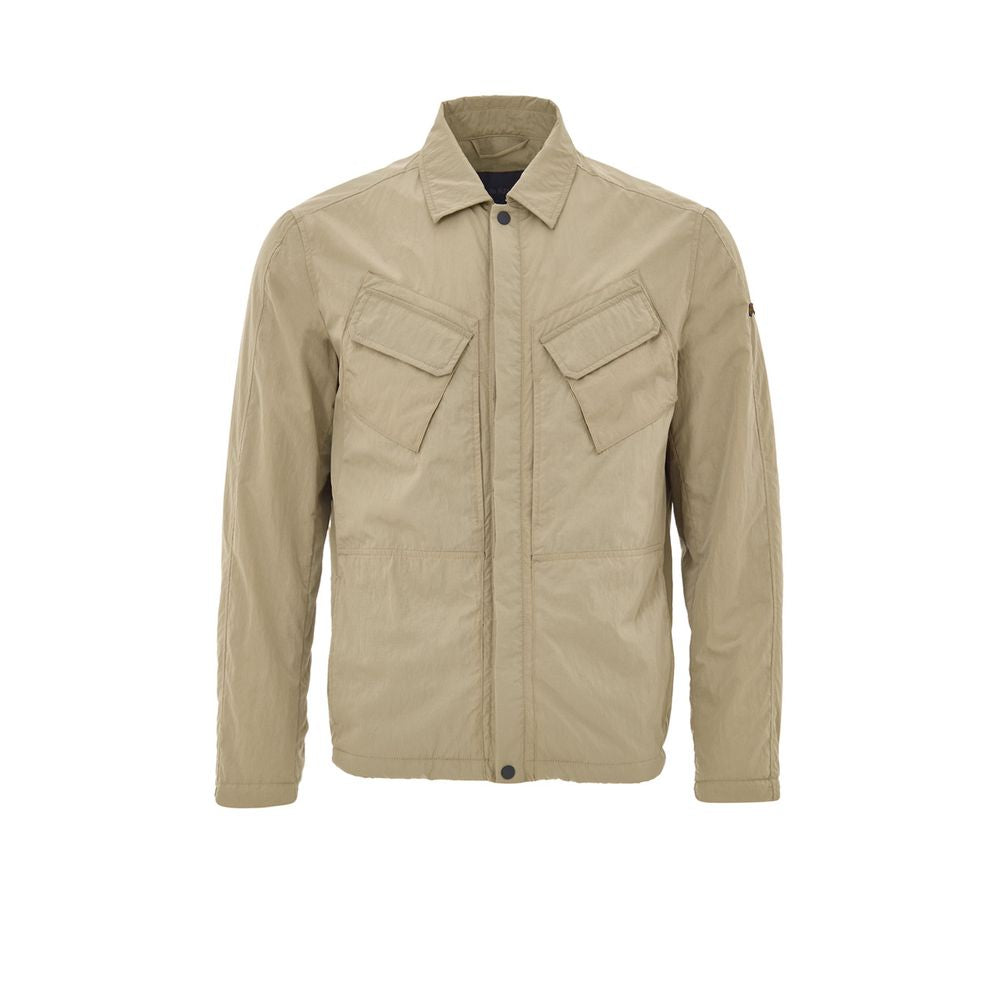 Beige Polyester Coat - ventzia