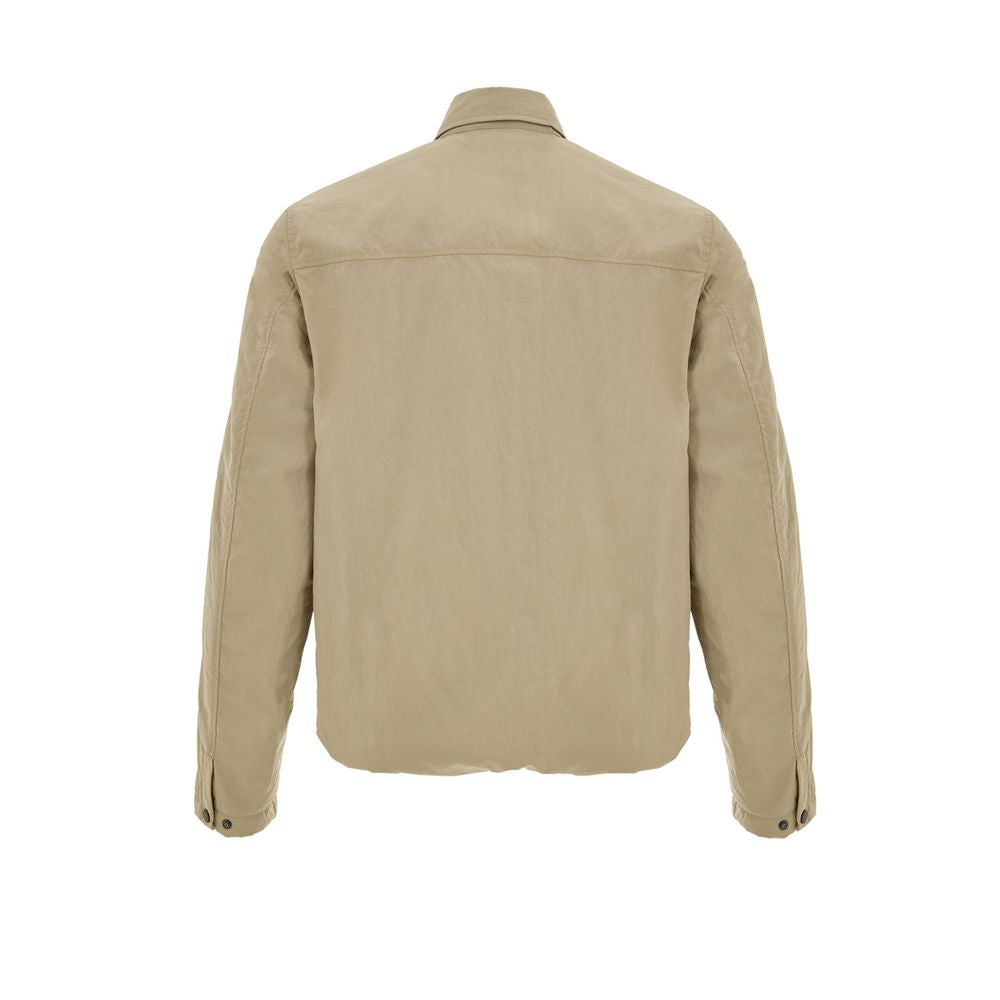 Beige Polyester Coat - ventzia