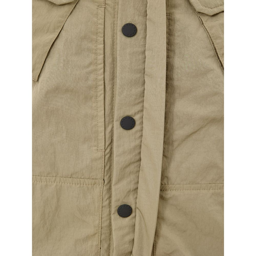 Beige Polyester Coat - ventzia