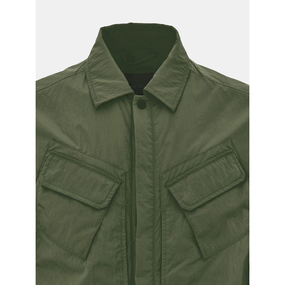 Green Polyester Coat - ventzia