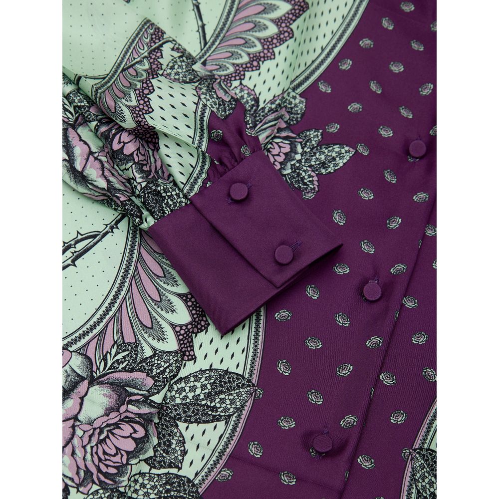 Green Silk Pattern Shirt - ventzia