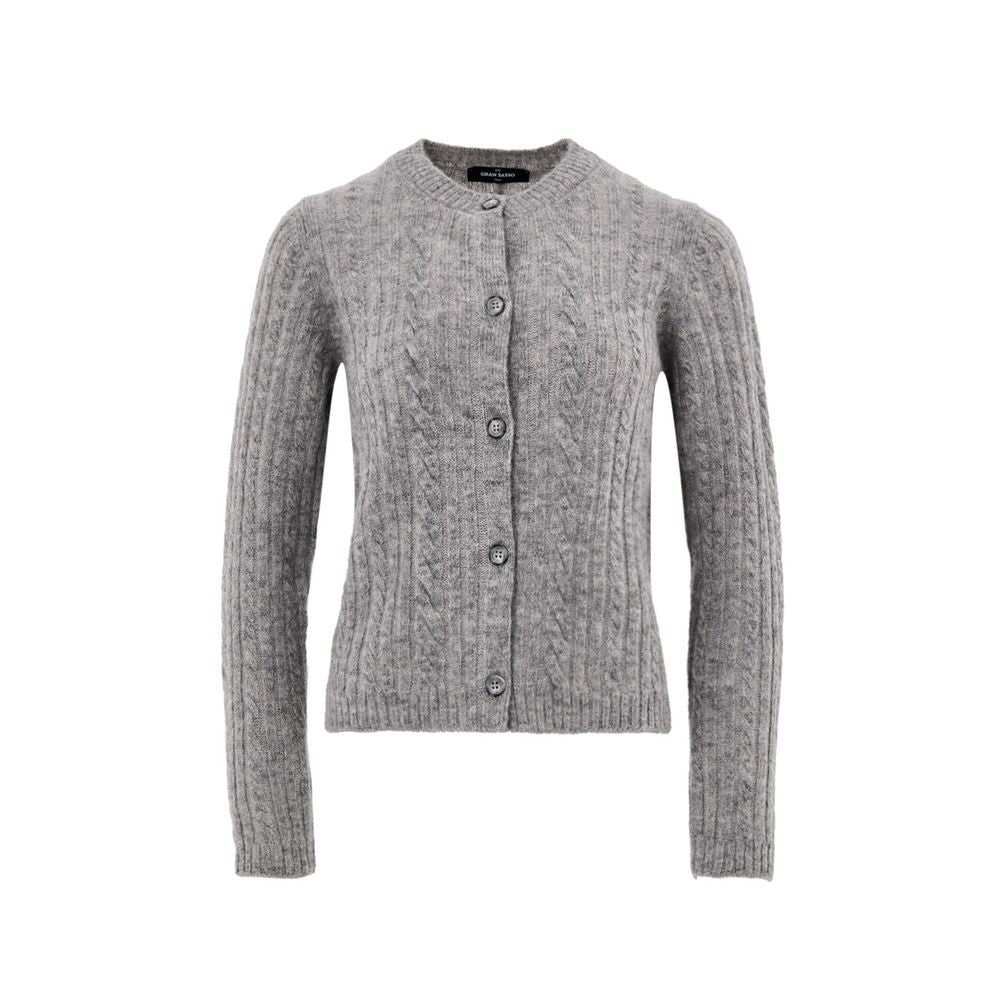 Gray Wool Cardigan - ventzia