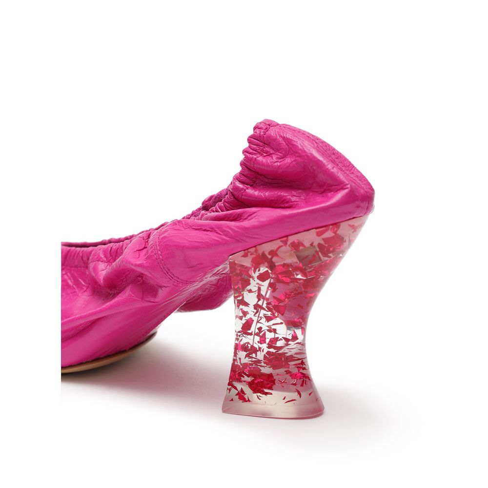 Fuchsia Leather Slippers - ventzia