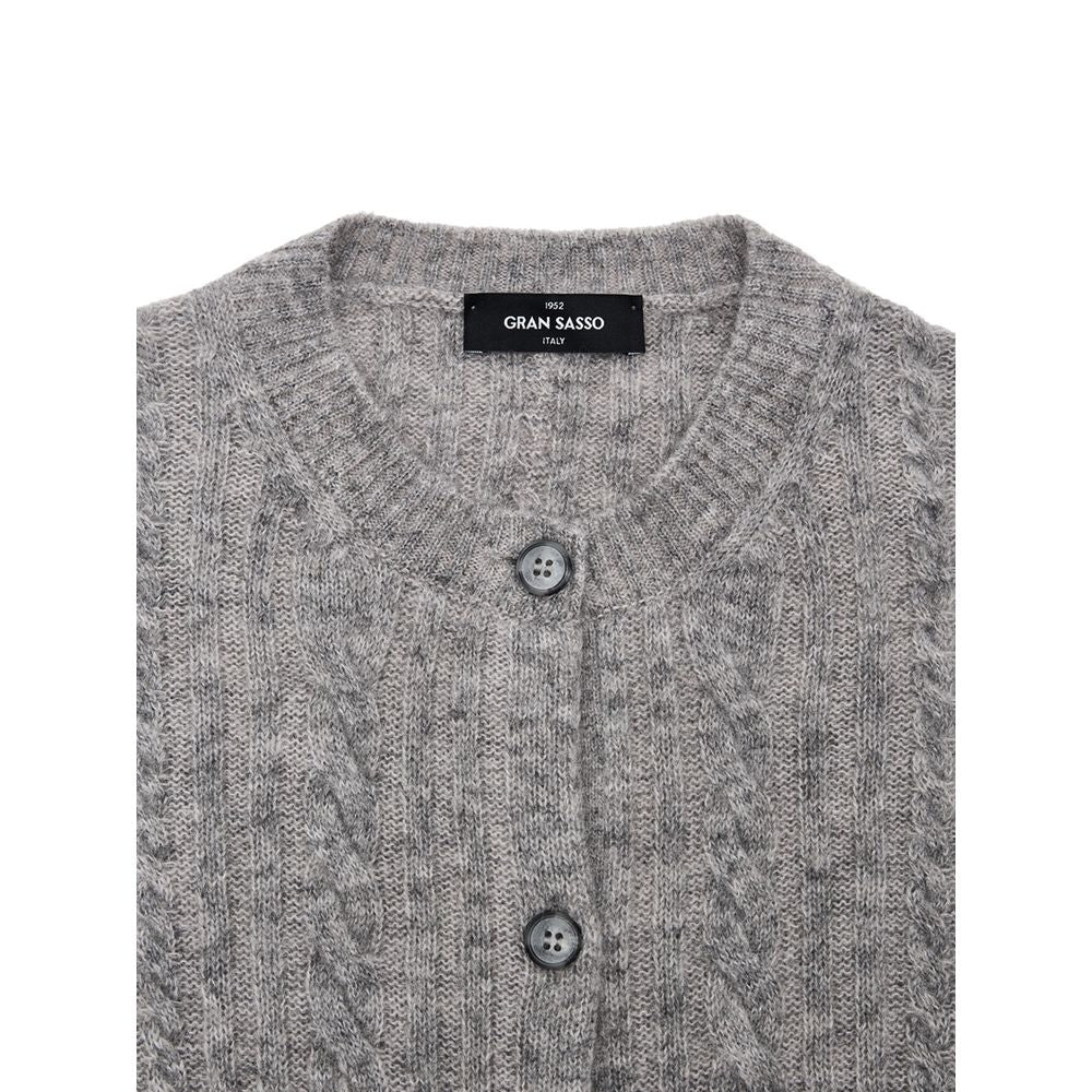 Gray Wool Cardigan - ventzia