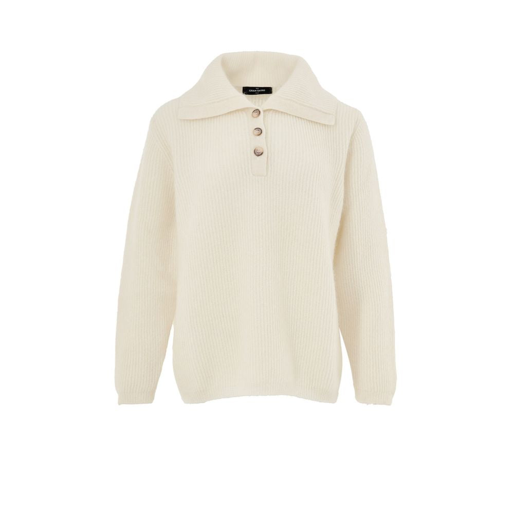 White Wool Polo Shirt - ventzia