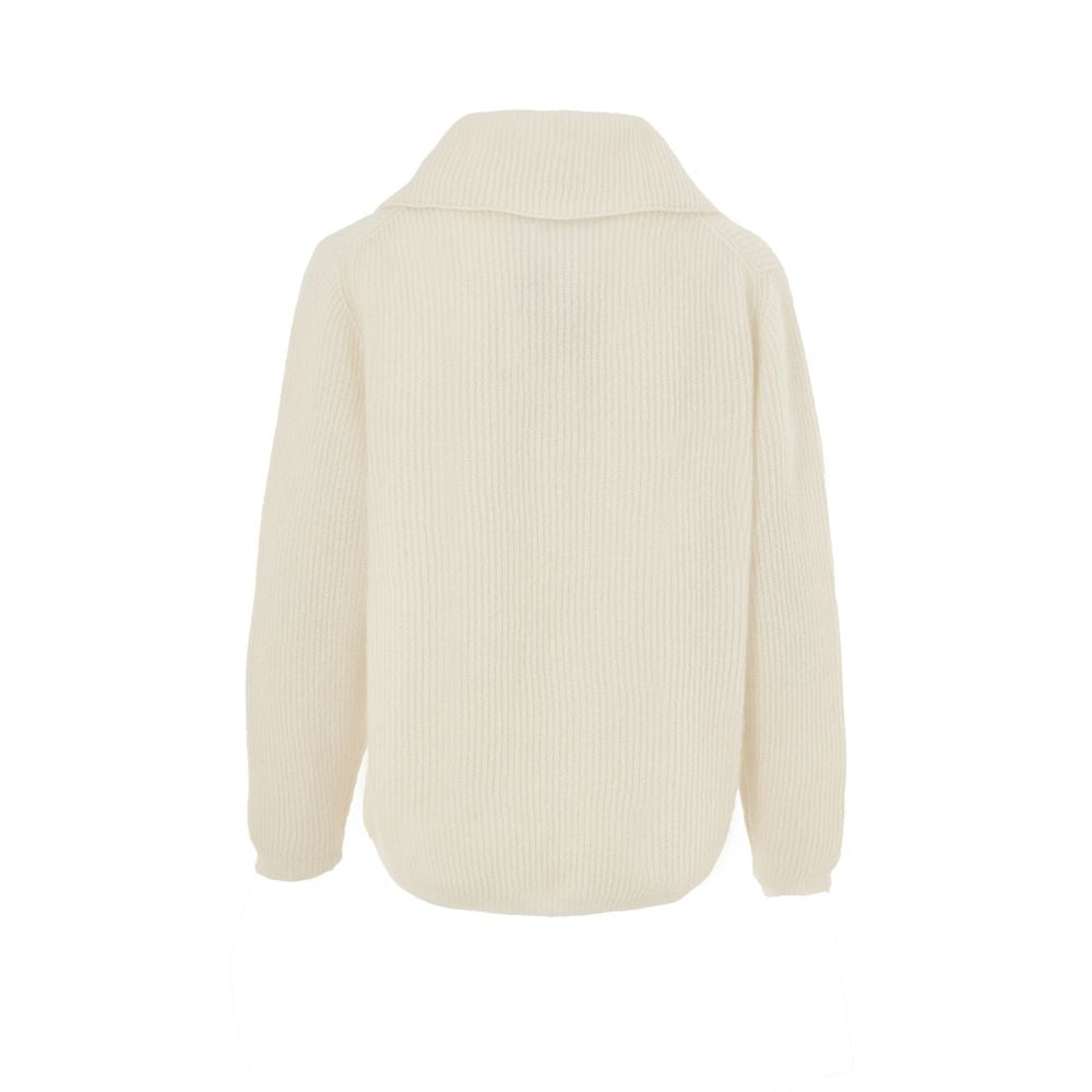 White Wool Polo Shirt - ventzia