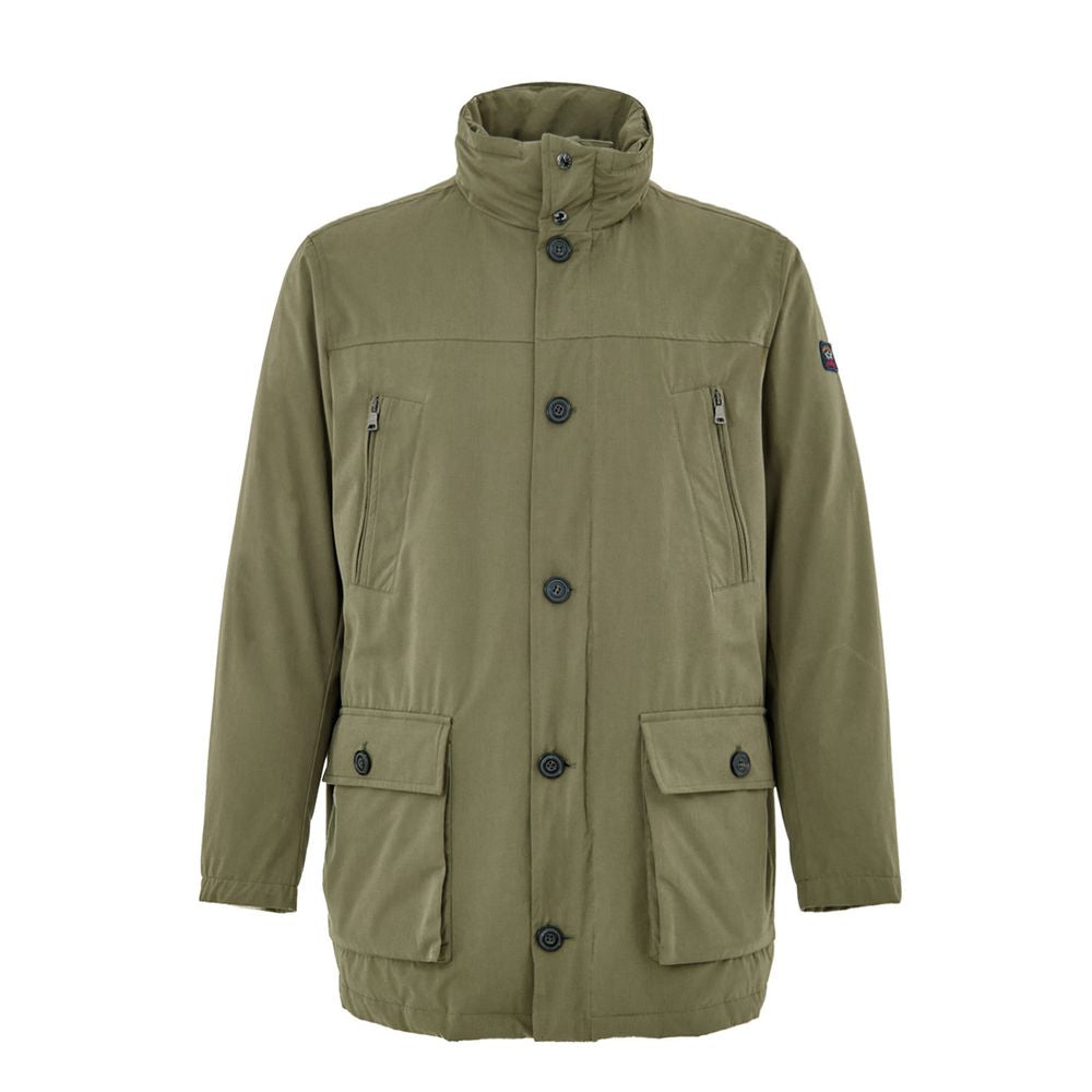 Green Polyester Coat - ventzia