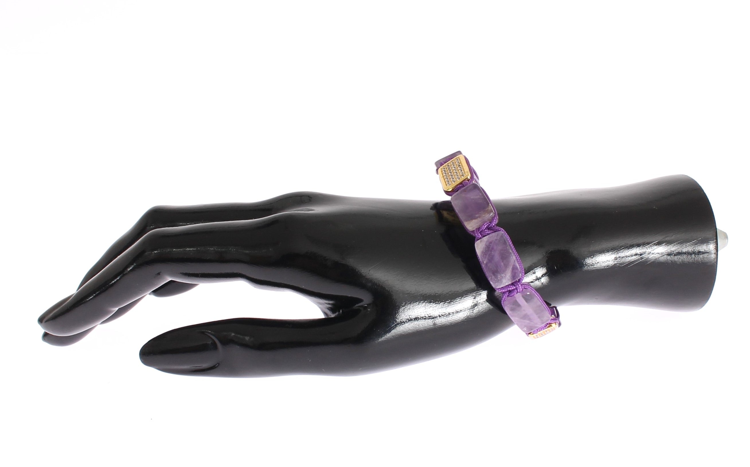 Dazzling Diamond Gold-Plated Amethyst Bracelet - ventzia