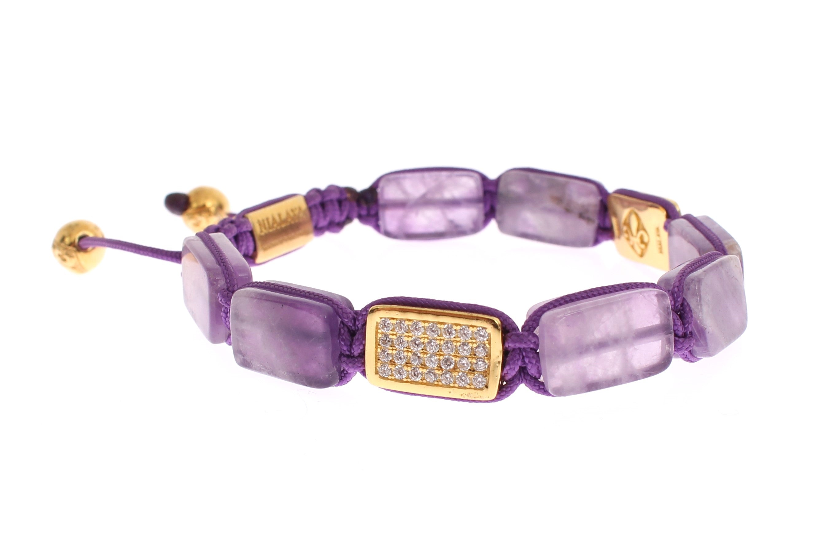 Dazzling Diamond Gold-Plated Amethyst Bracelet - ventzia