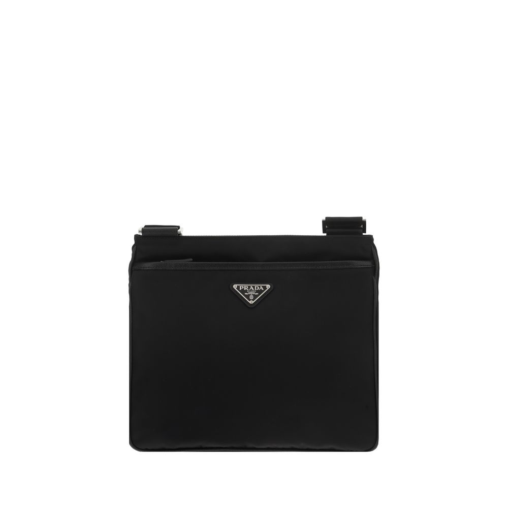 Black Nylon Shoulder Bag - ventzia