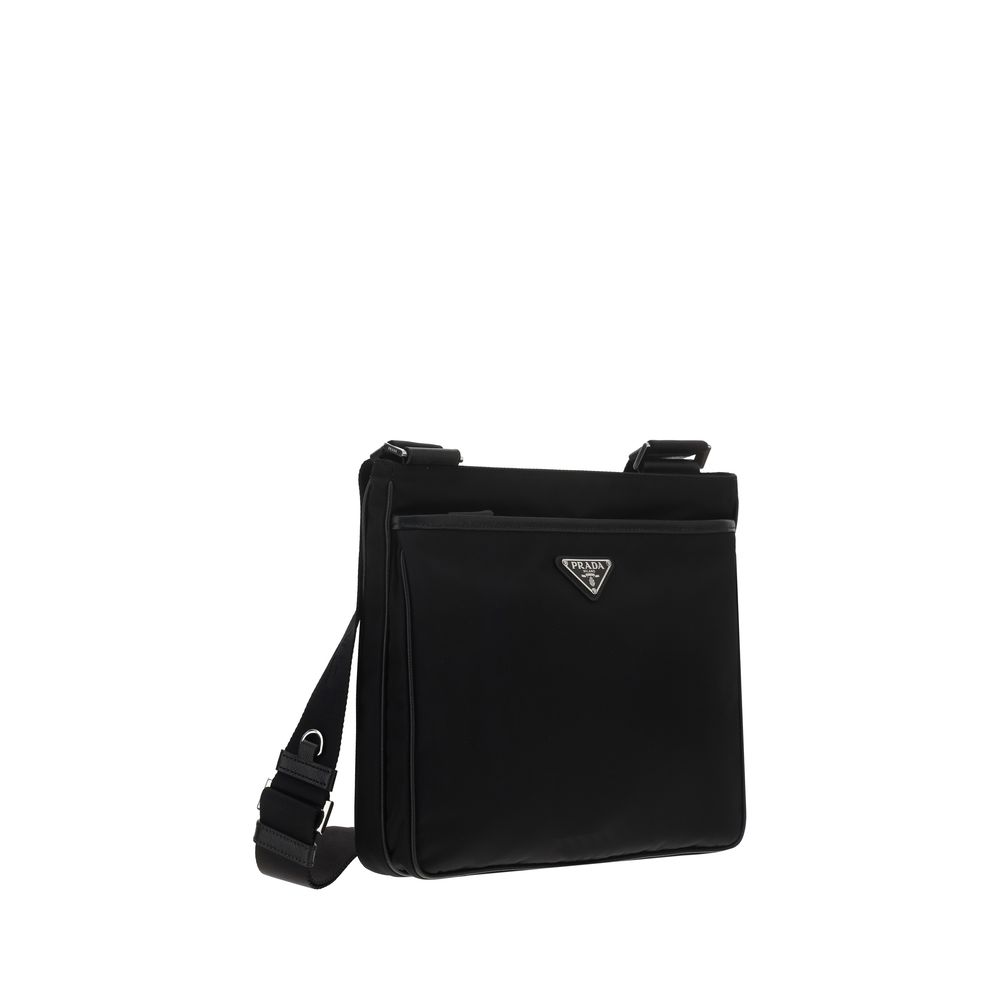 Black Nylon Shoulder Bag - ventzia