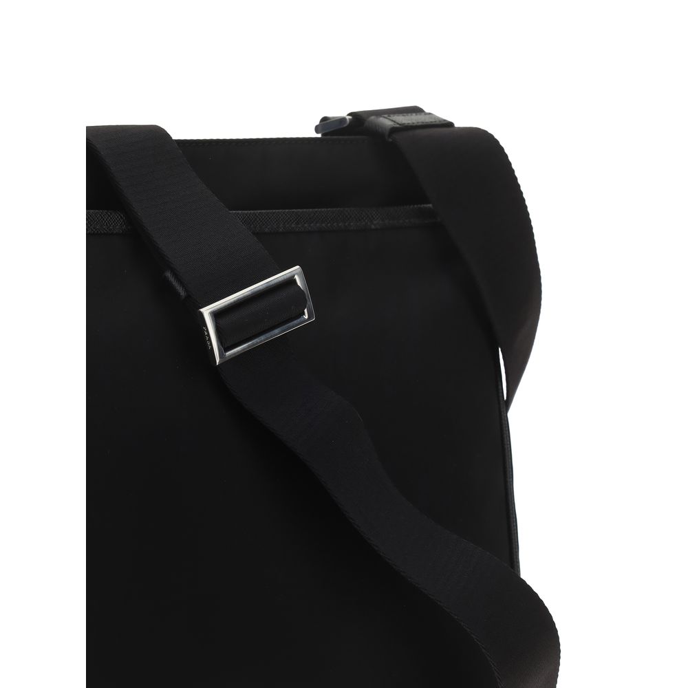 Black Nylon Shoulder Bag - ventzia
