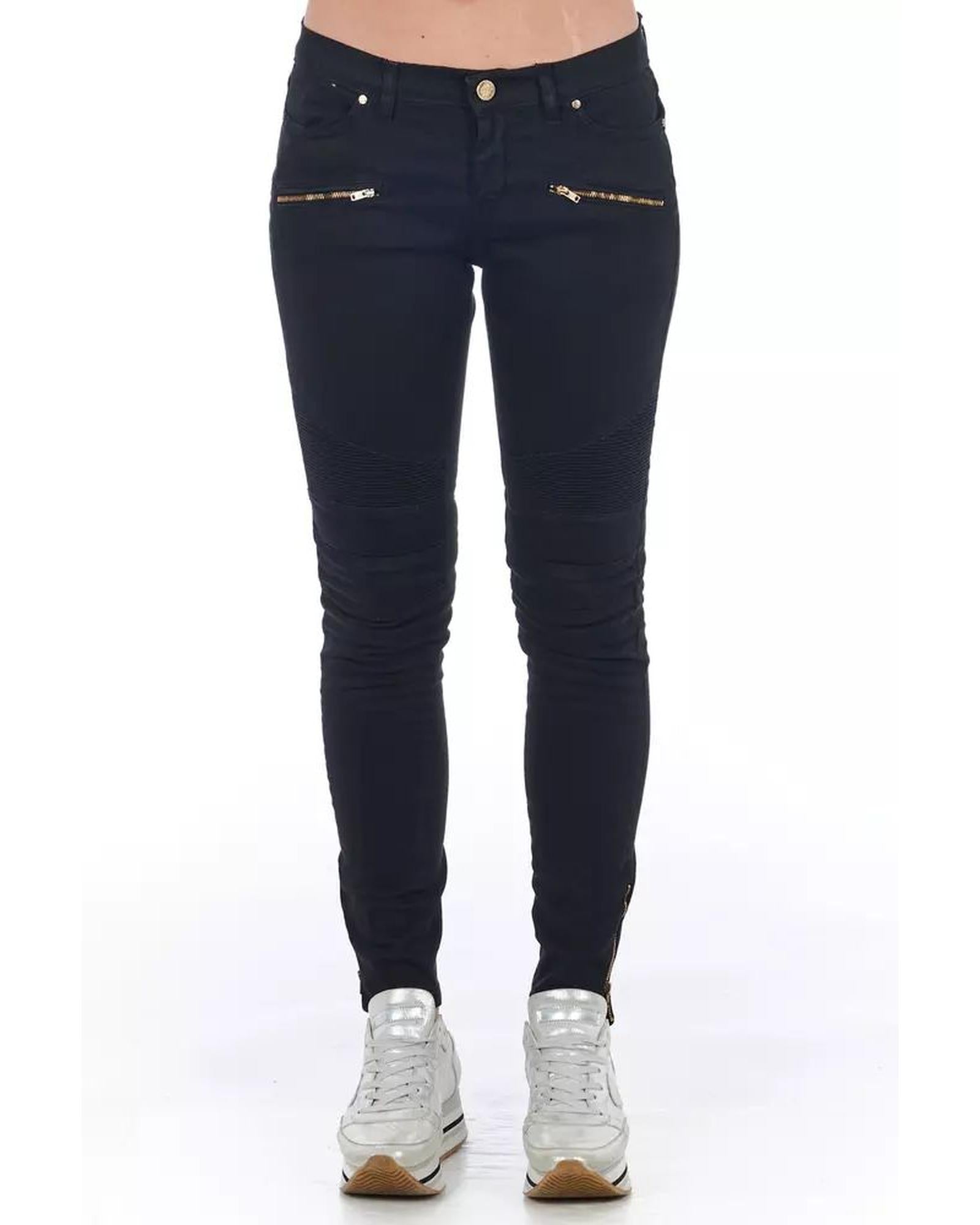Black Cotton Skinny Jeans - ventzia