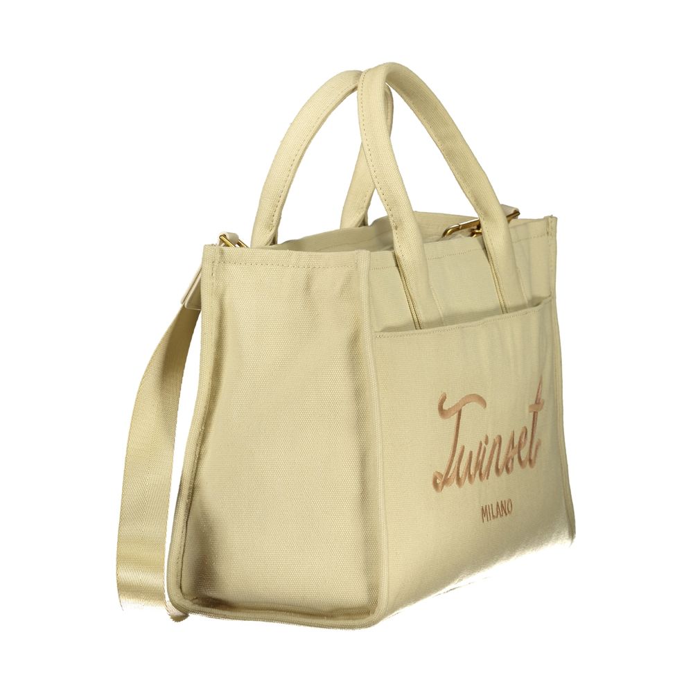 Beige Cotton Women Tote - ventzia